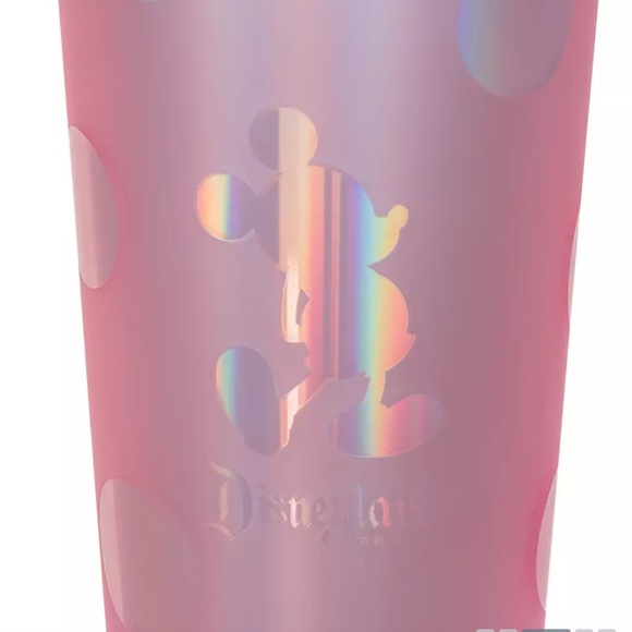 NEW Disneyland Piglet Pink Starbucks Tumbler w/ Straw Pink Polka Dot iridescent - Picture 3 of 6